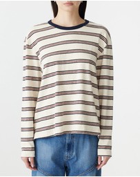 Bassike - Stripe Boyfriend LS T-Shirt