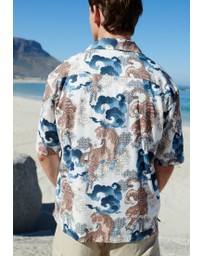 NEXT - Printed Short Sleeve Shirt With Cuban Collar