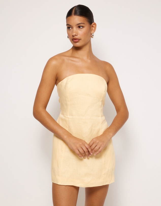 AERE - Fia Linen Strapless Mini Dress