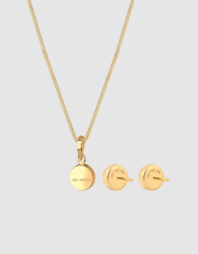 Elli Jewelry - Jewelry Set Women Moonstone 925 Sterling Silver Gold Plated