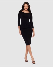 Miraclesuit Shapewear - Rory 3/4 Sleeve Boat Neckline Bodycon Shaping Dress