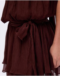 Minima Esenciales - Abbie High Neck Drop Waist Mini Dress