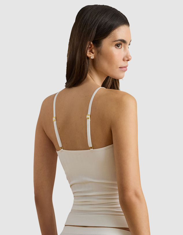 Lauren by Ralph Lauren - Herringbone Seamless Fitted Shelf Bra Camisole