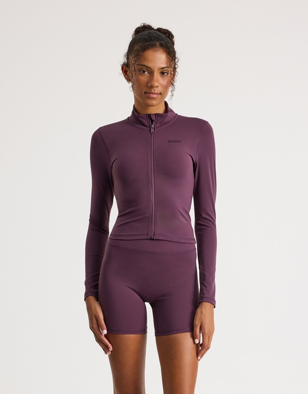 Upstate - Butter Cropped Zip Through - Perfectly Plum