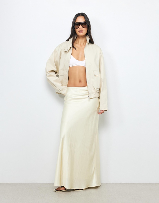AERE - Bias Maxi Satin Skirt