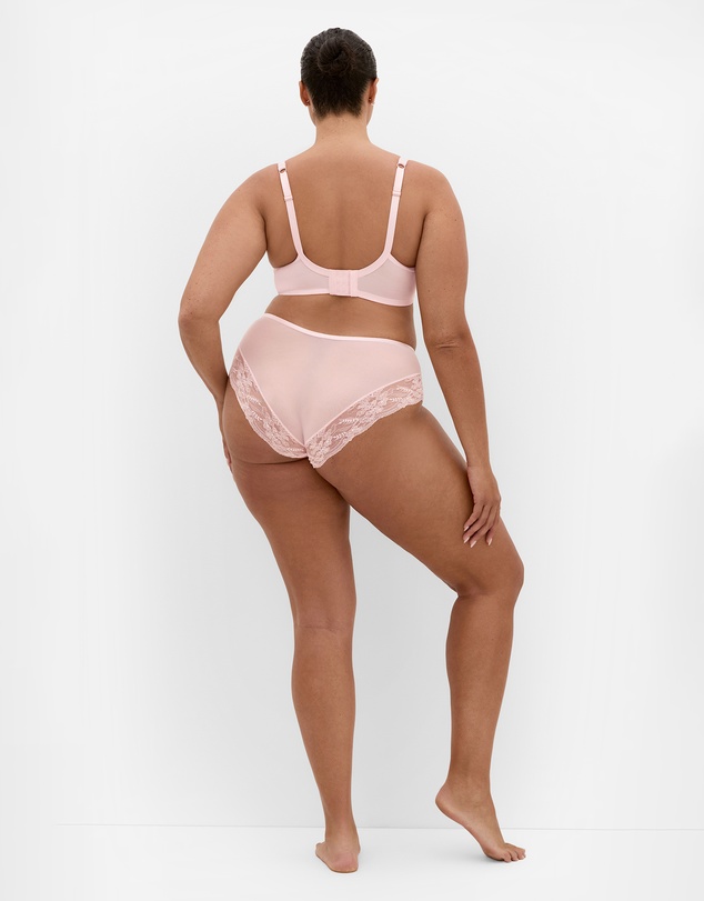 City Chic - Plus size Helena Ouvert Cheeky Panty - pink icing