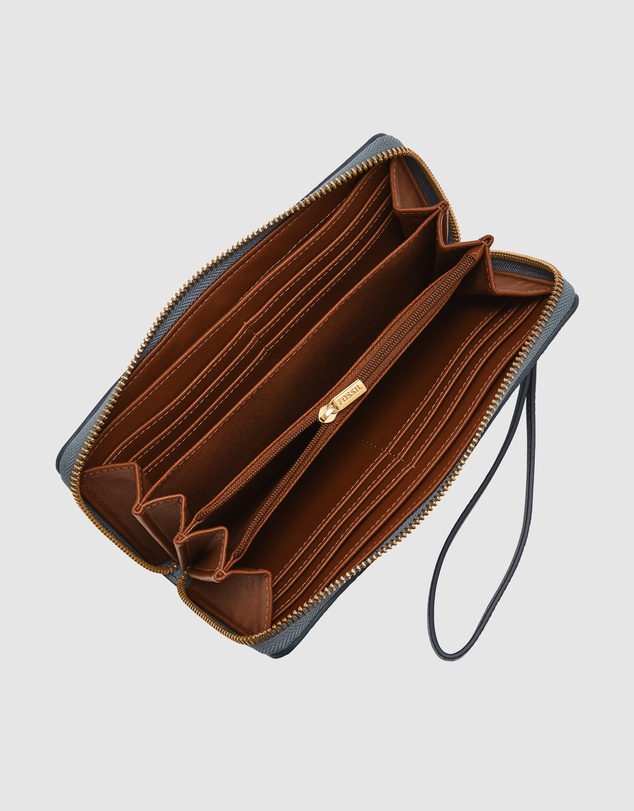 Fossil - Logan Blue Zip Clutch