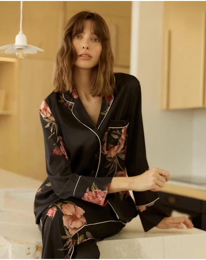 Gingerlilly - Ruby Floral Satin PJ set