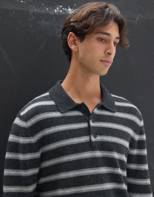 AERE - Stripe Wool Polo