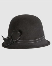 Max Alexander - Winter Felt Black Cloche Hat