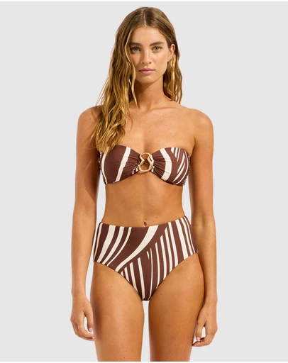 Seafolly - Coastline Ring Front Bandeau Bikini Top
