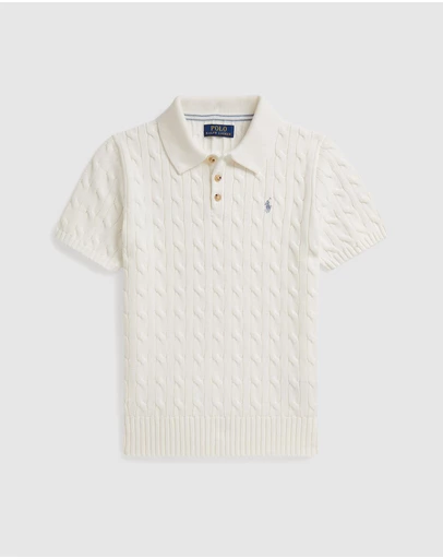 Polo Ralph Lauren - Short Sleeve Classic Cable Sweater Pullover - Kids