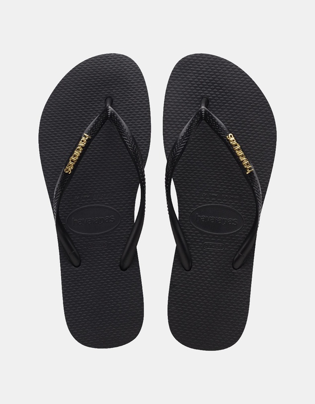 Havaianas - Slim Metal Logo Thongs - Women's