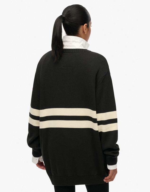 Superdry - Oversized Striped V Neck
