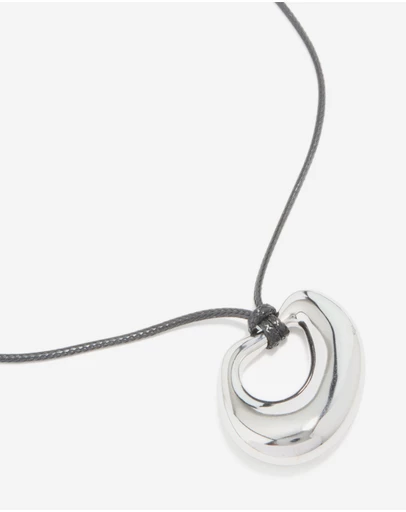 Lovisa - Waterproof Stainless Steel Open Molten Pendant Cord Necklace