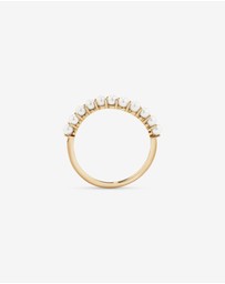 Michael Hill - Cultured Freshwater Pearl Wave Band Ring in 10kt Yellow Gold
