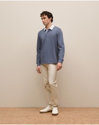 Trenery - Jersey Cotton Monogram Rugby in Denim Blue Marle
