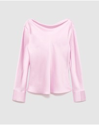 M.N.G - Satin Blouse With Draped Back