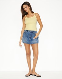 Dazie - Essential Scoop Neck Ribbed Singlet