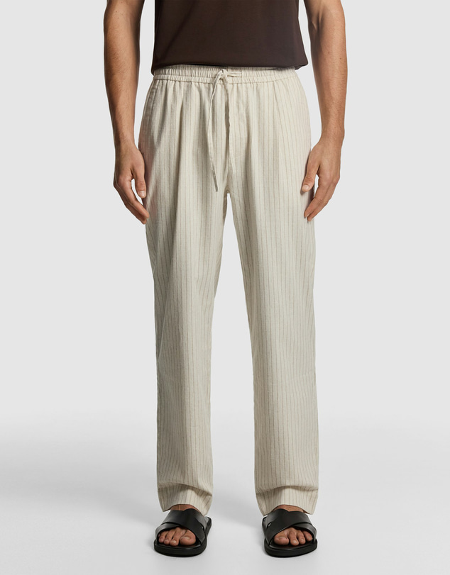 yd. - Don Pinstripe Cotton Blend Chino