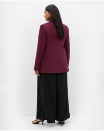 City Chic - Plus size Halle Blazer - dark cherry