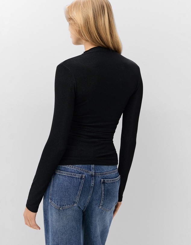 UNISON - Metallic Mock Neck Top