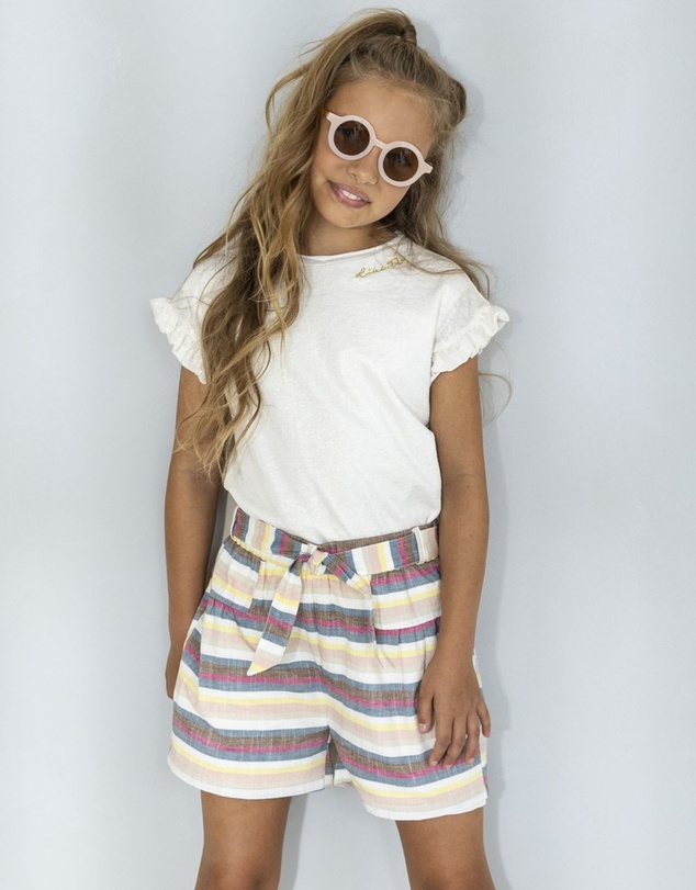 Like FLO - Stripe Shorts with Belt - Kids-Teens