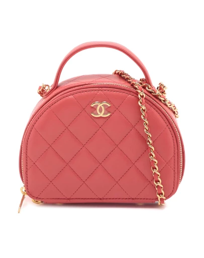 Pre-Loved by Azura Reborn - Pre-Loved Quilted Lambskin Chic Riviera Top Handle Vanity Case