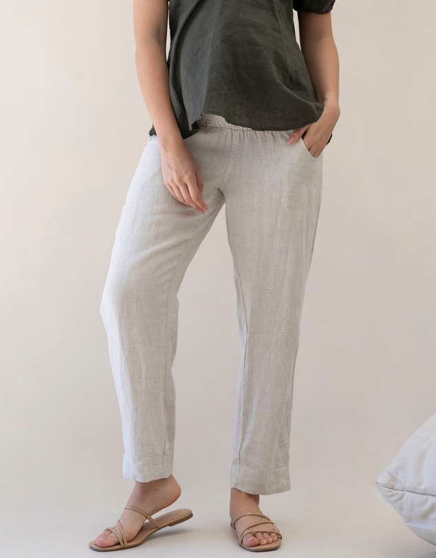 Angel Maternity - Pamela Linen Tailored Maternity Pants