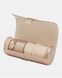 Wolf - Wolf Palermo Double Watch Roll+Pouch Rose Gold