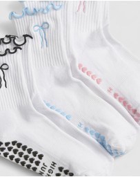 High Heel Jungle - Bowtiful Frilled Edge Grip Sock - 3 Pack Value Bundle