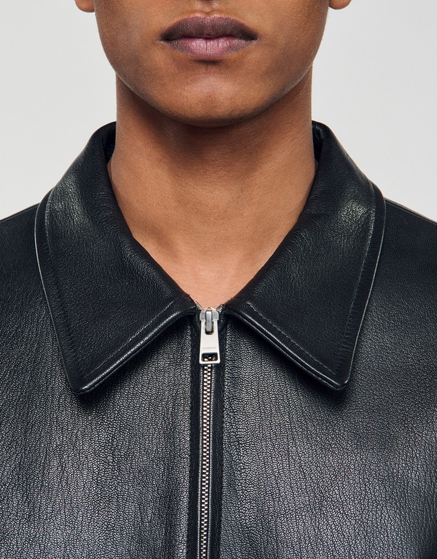 Sandro - Zipper Goat Leather Jacket