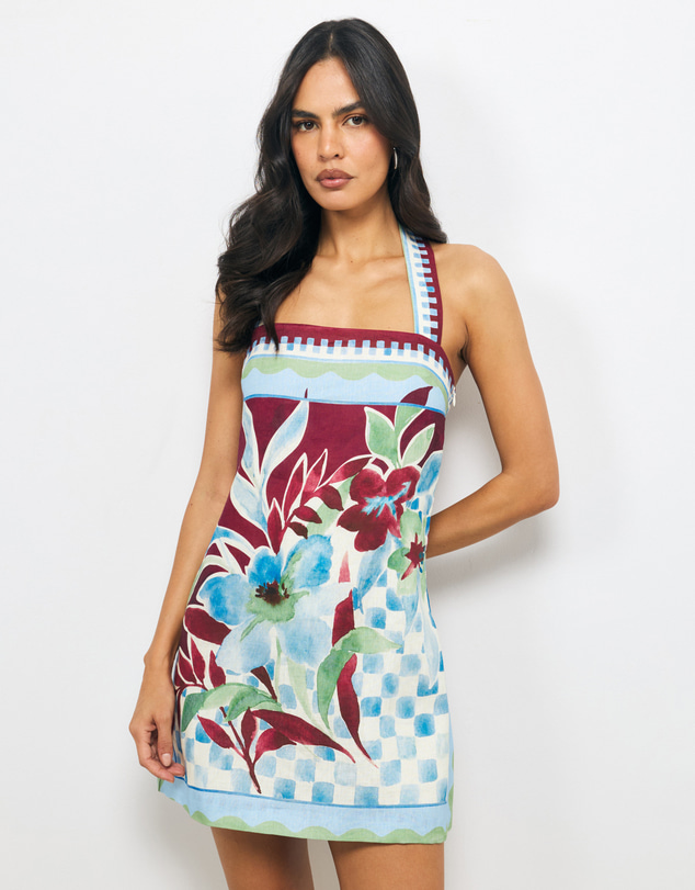 AERE - Mali Linen Halter Shift Dress