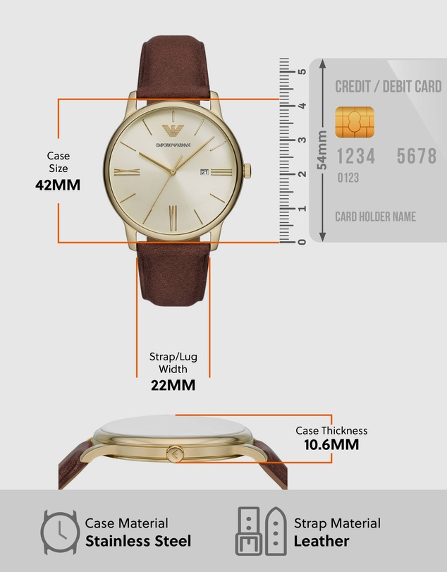 Emporio Armani - Brown Analogue Watch