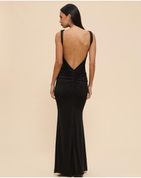 CHANCERY - Ruschia Open Back Maxi Dress