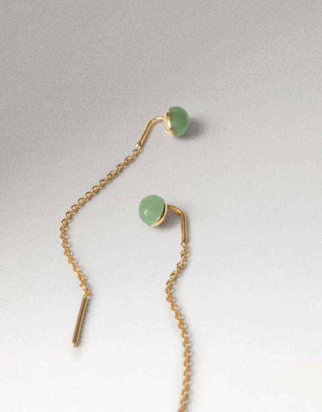 PDPAOLA - Lyra Earrings Green Aventurine