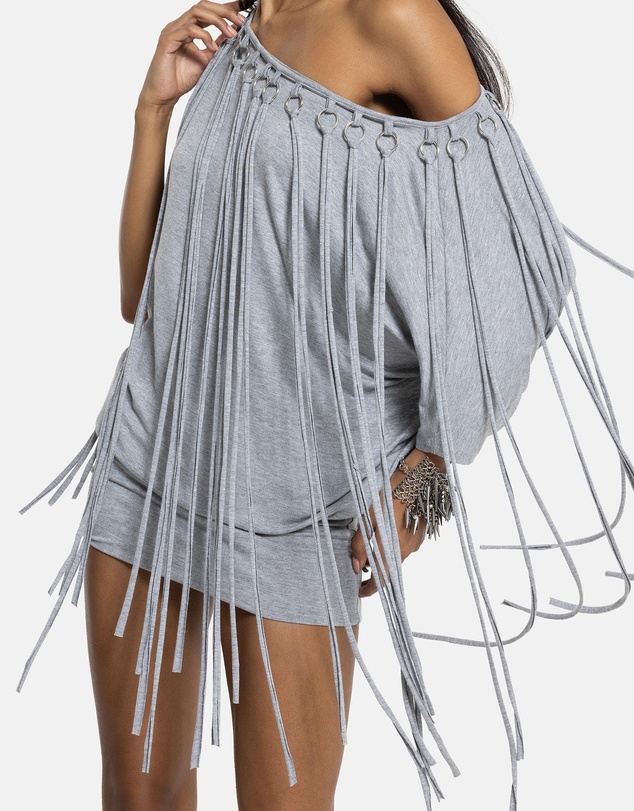 Jaded London - Ophidian Fringe Jersey Mini Dress
