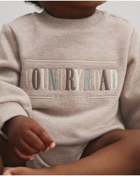 Country Road - Organically Grown Cotton Logo Oversized Long Sleeve Bodysuit