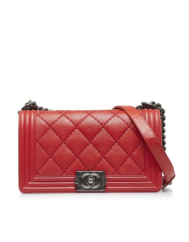Pre-Loved by Azura Reborn - Pre-Loved Boy Chanel Shoulder Bag Lambskin Leather