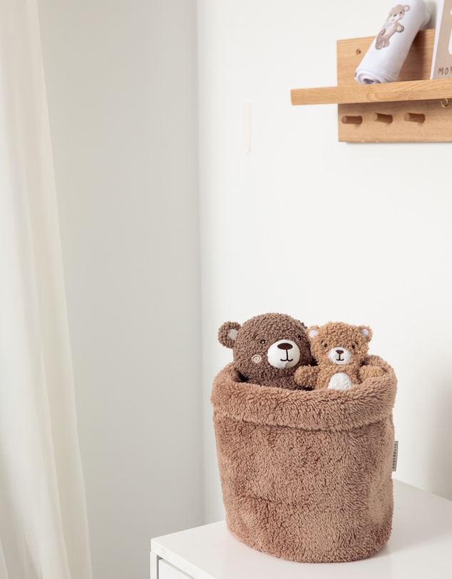 Living Textiles - Sherpa Storage Basket - Cuddly Bear