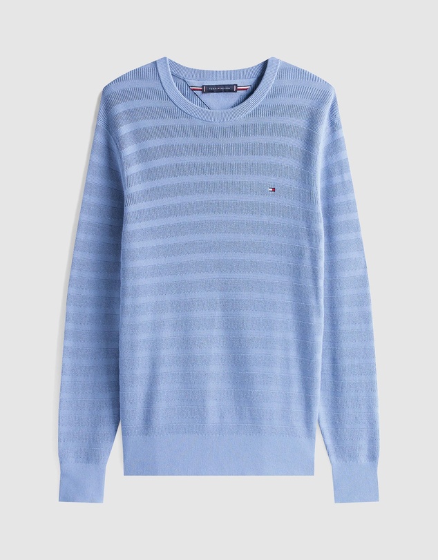Tommy Hilfiger - Textured Stripe Crew Neck Jumper