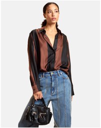 Cynthia Rowley - Silk Striped Button-Up Shirt