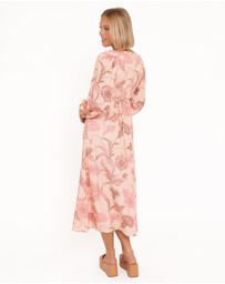Petal & Pup - Kolby Long Sleeve Midi Dress - Pink Floral
