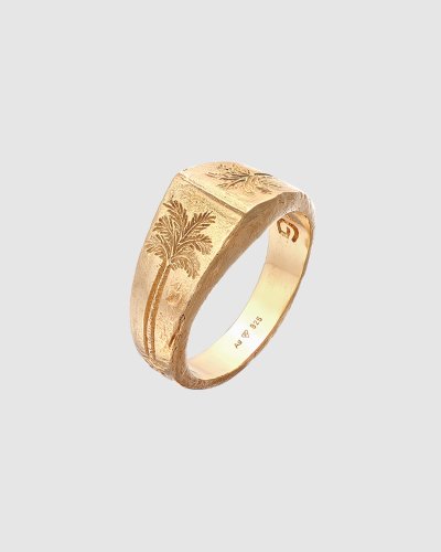 ICONIC EXCLUSIVE - Ring Men Signet Coconut Society 925 Sterling Silver Gold Plated