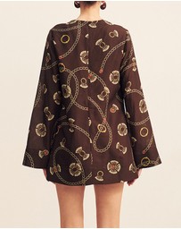 Shona Joy - Vacanza Plunged LS Mini Dress