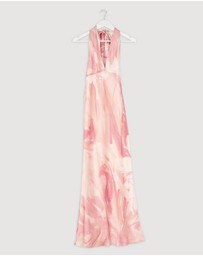 Revibe - Repaired Shona Joy Roberts Halter Neck Maxi Dress - AU 6