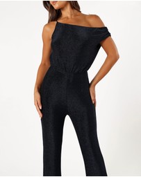 Petal & Pup - Heather One Shoulder Jumpsuit - Navy