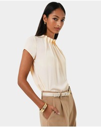 Forcast - Olivia Pleated High Neck Top