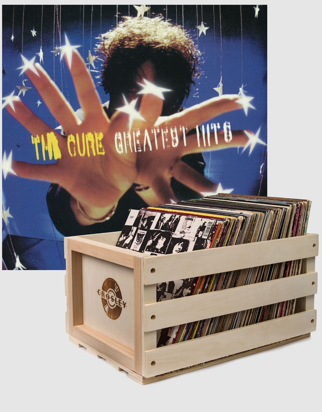 Universal Music - Crosley Record Storage Crate & The Cure Greatest Hits - Double Vinyl Album Bundle