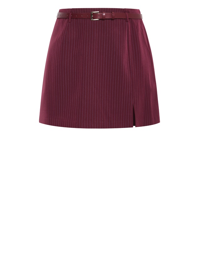 City Chic - Plus size Cora Blue Stripe Skort - berry